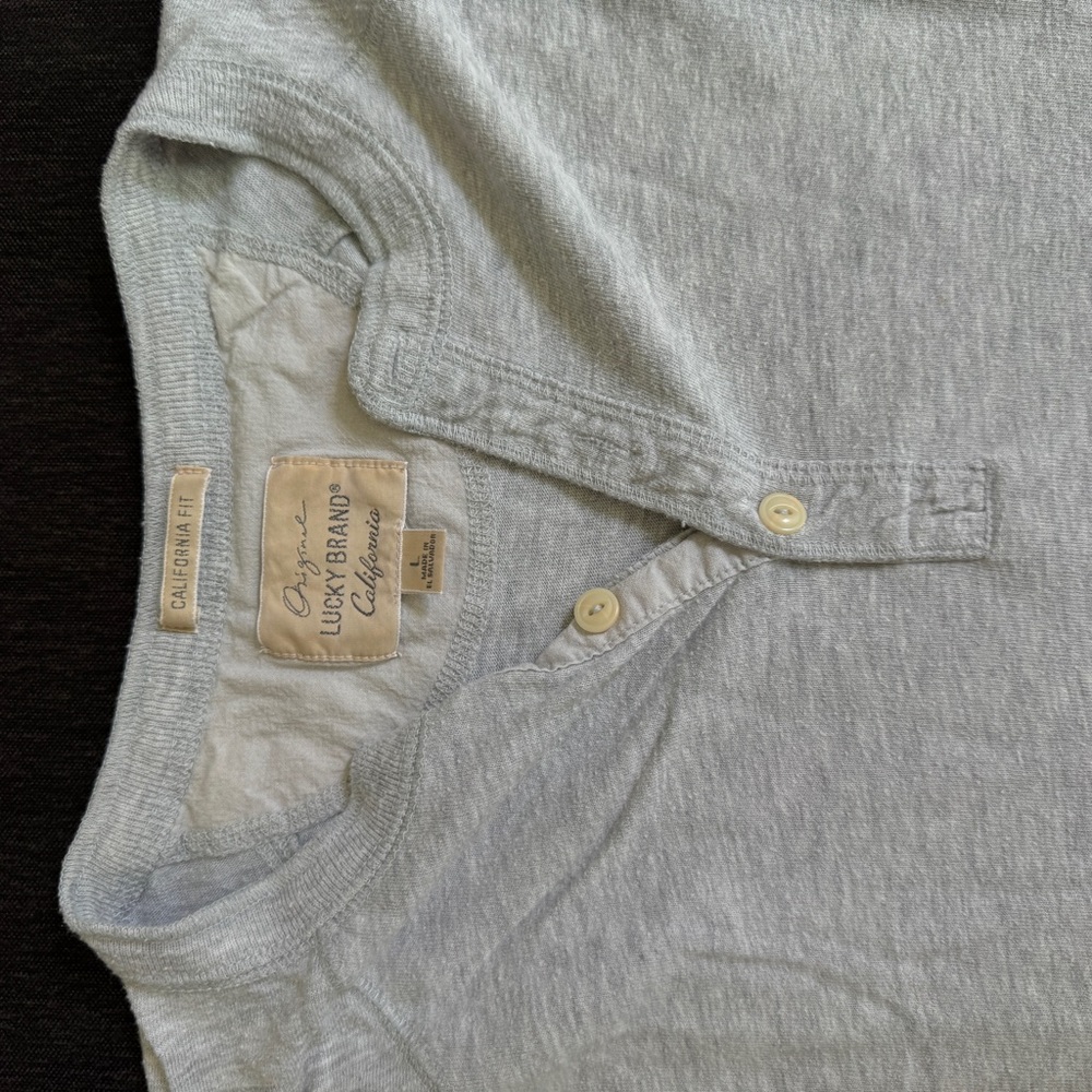 Men’s Original Lucky Brand Gray Long Sleeve Thermal Henley Sz L - Picture 3 of 5